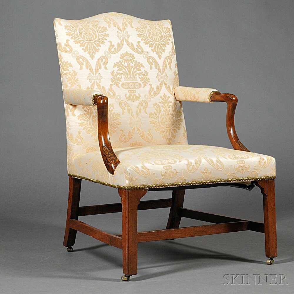 Appraisal: George III Mahogany Library Chair early th century with an