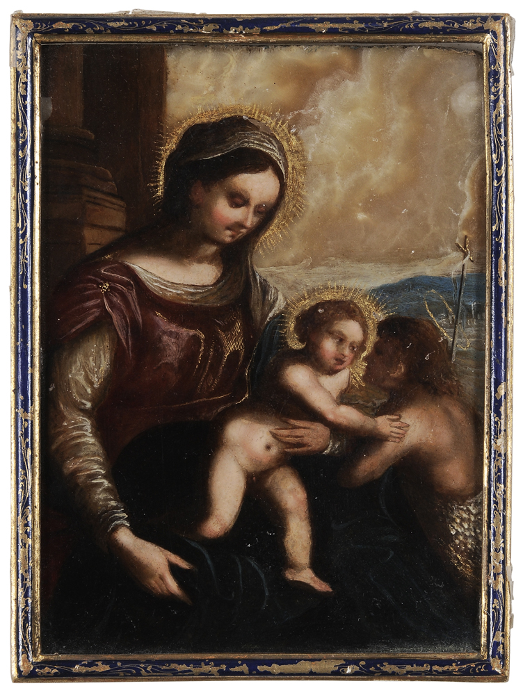 Appraisal: Italian School Venetian th century Madonna and Christ greeting John