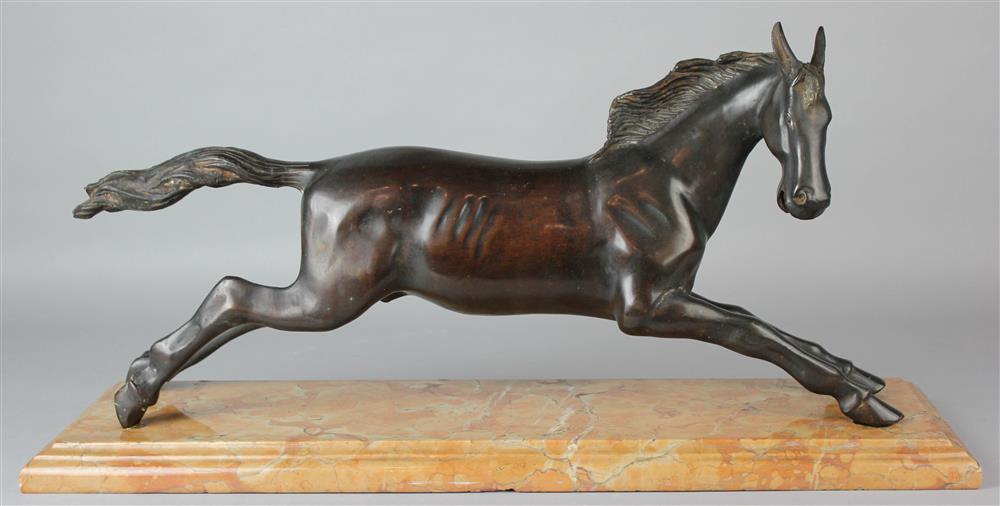 Appraisal: THAI BRONZE MODEL OF A GALLOPING HORSE MODERN the horse