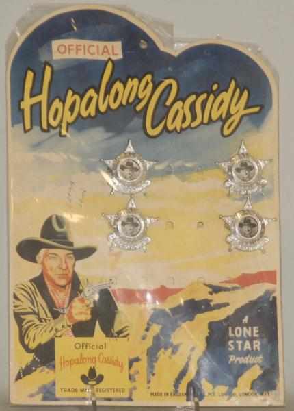 Appraisal: Official Hopalong Cassidy Badge Display Vintage Made by Lone Star