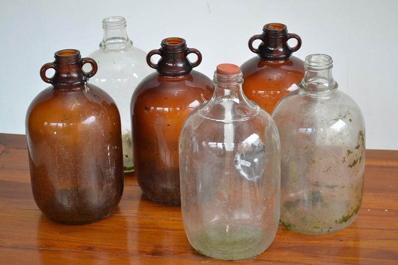 Appraisal: A GROUP OF SIX 'ONE GALLON' GLASS BOTTLES A GROUP