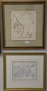 Appraisal: Group of eight colored lithographs and engraved maps including Europe