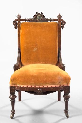 Appraisal: Good Renaissance Revival Rosewood and Bronze-Mounted Sidechair New York third