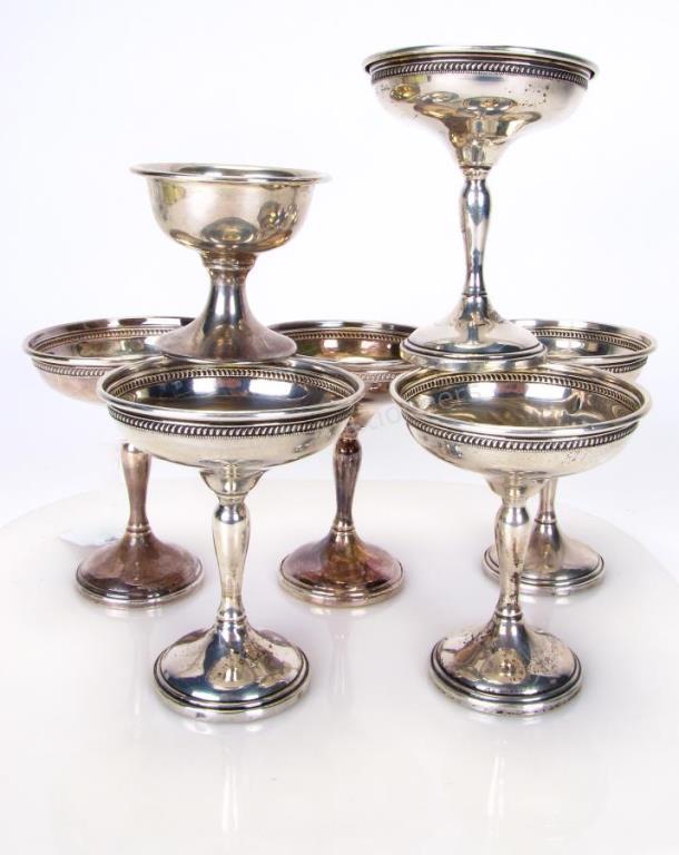 Appraisal: Group of Sterling Cups seven total including set of six