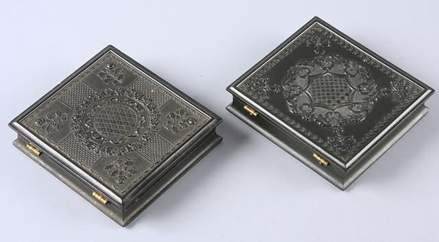 Appraisal: Pair of sixth plate union cases Four Roses and Cross