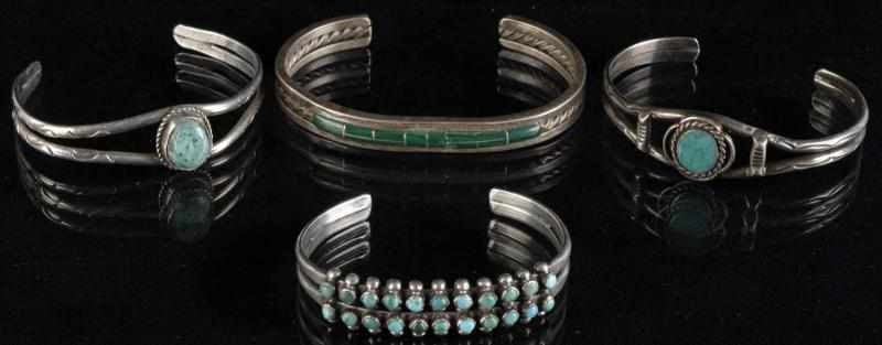 Appraisal: Lot of Native American Indian Navajo Bracelets Description All are