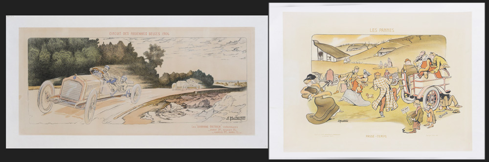 Appraisal: MONTAUT Ernest French - Lithographs are Circuit des Ardennes Belges