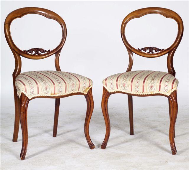 Appraisal: SET OF FOUR VICTORIAN ROSEWOOD BALLOON BACK DRAWING ROOM CHAIRS