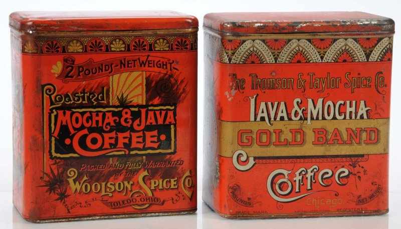 Appraisal: Lot of Pre- -Pound Coffee Tins Description Both tins manufactured