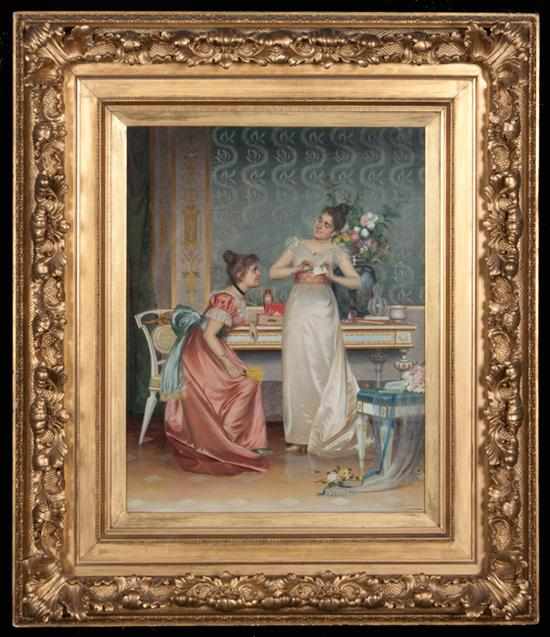 Appraisal: D Casali Italian late th century The Anticipated Letter oil