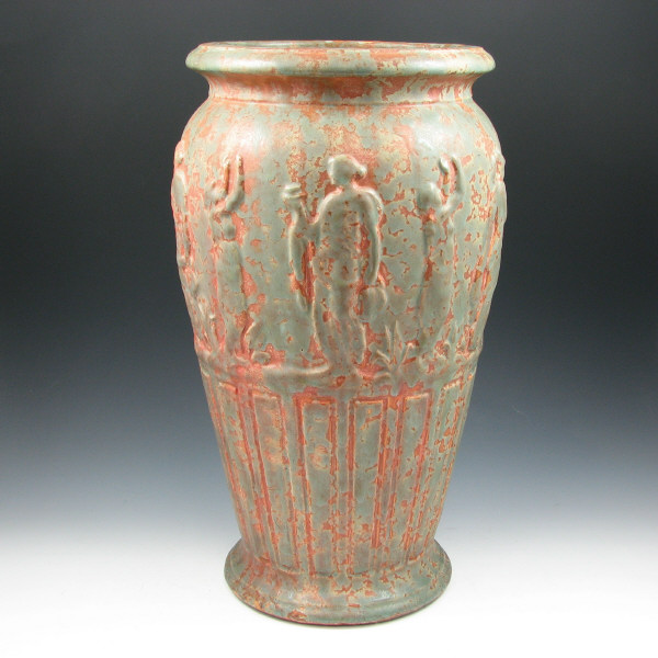 Appraisal: Burley Winter floor vase with Grecian women and green over