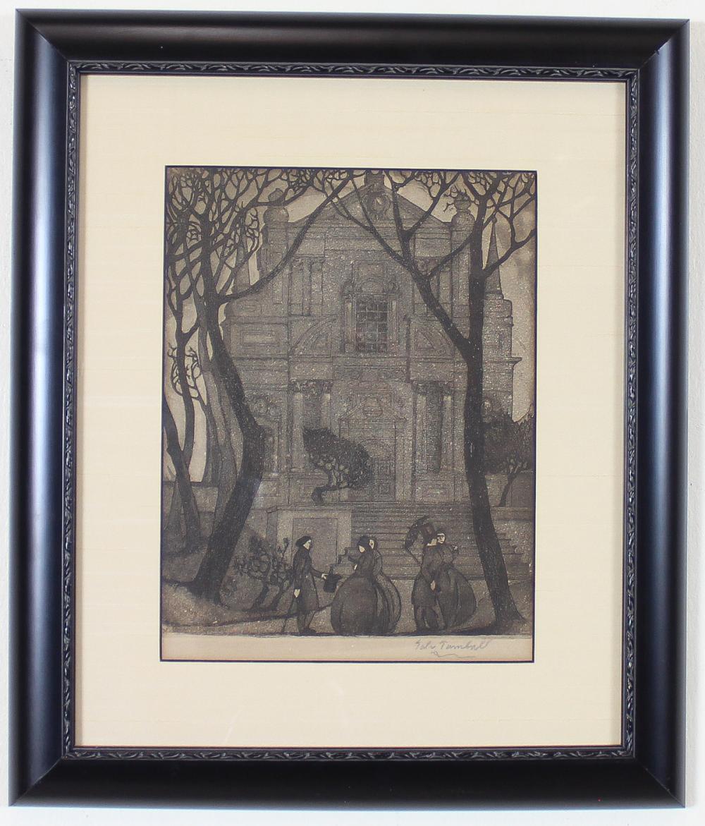 Appraisal: GALE TURNBULL New York California - etching and aquatint figures