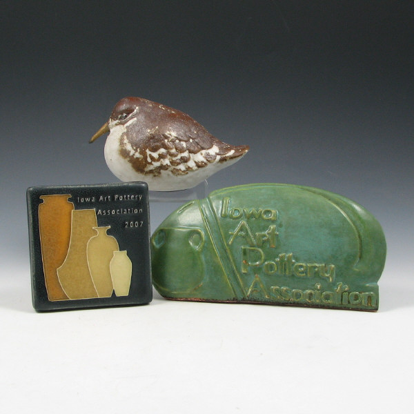 Appraisal: Three commemorative pieces from the Iowa Art Pottery Association including