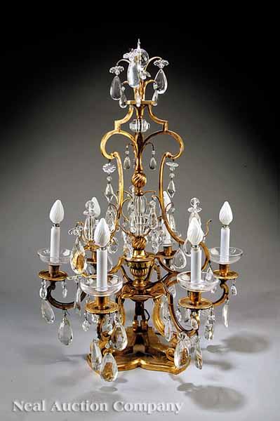 Appraisal: An Imposing Belle poque Gilt Bronze and Crystal Banquet Girandole