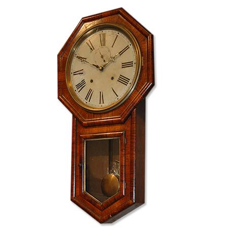 Appraisal: American Mahogany School House Clock Estimate -