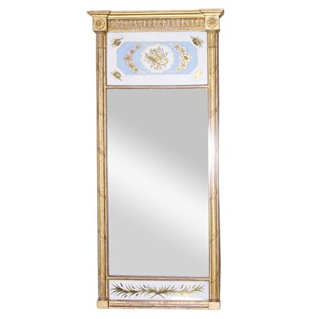 Appraisal: Federal Gilt-Wood Eglomise Pier Mirror Estimate -