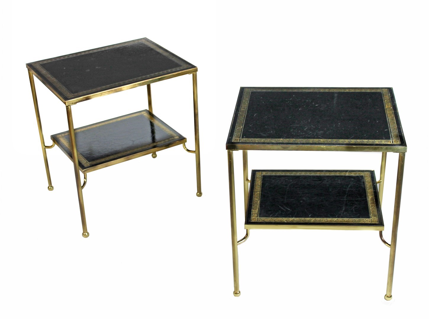 Appraisal: A pair of rectangular two tier coffee tables with inset