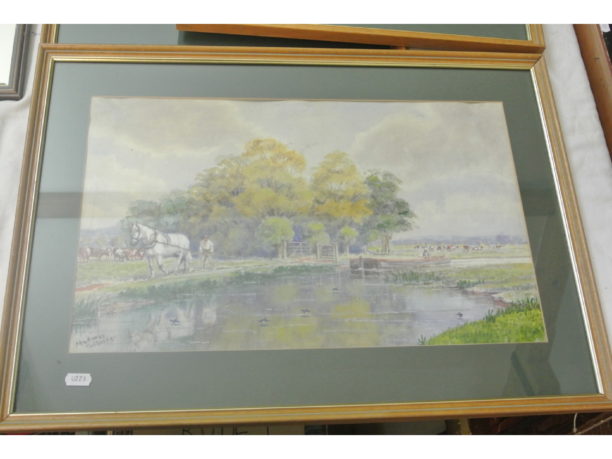 Appraisal: An late th century watercolour of a river scene with