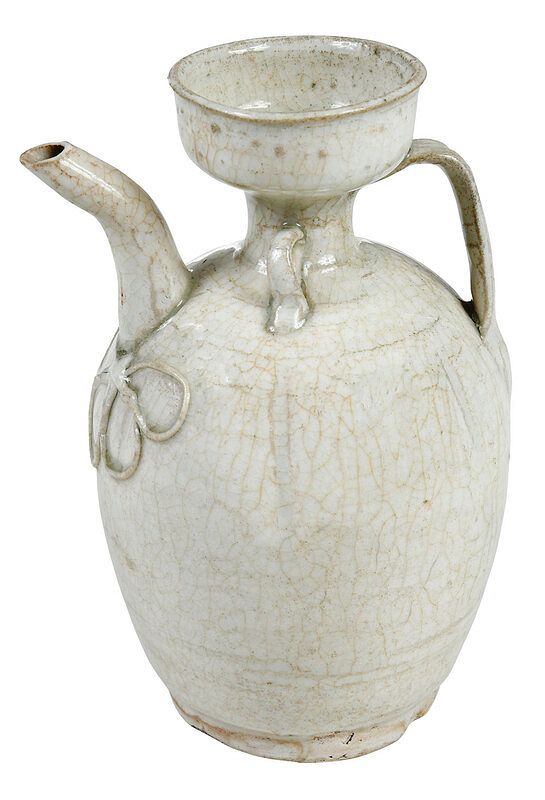 Appraisal: A Chinese White Crackle Glazed Porcelain Ewer probably Song dynasty