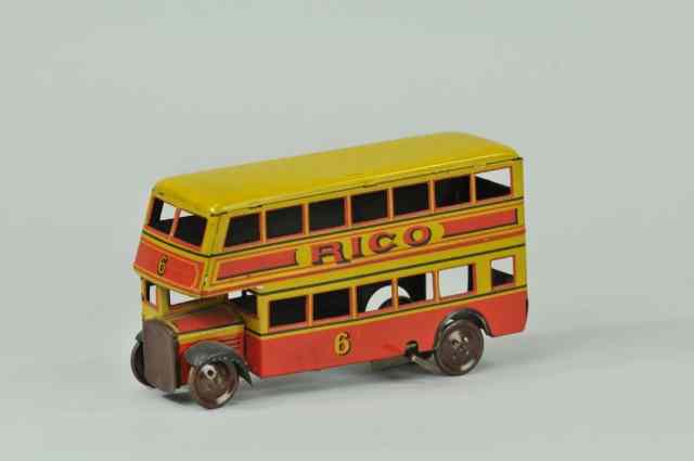 Appraisal: RICO AUTOBUS Spain c lithographed tin bright tin lithography typical