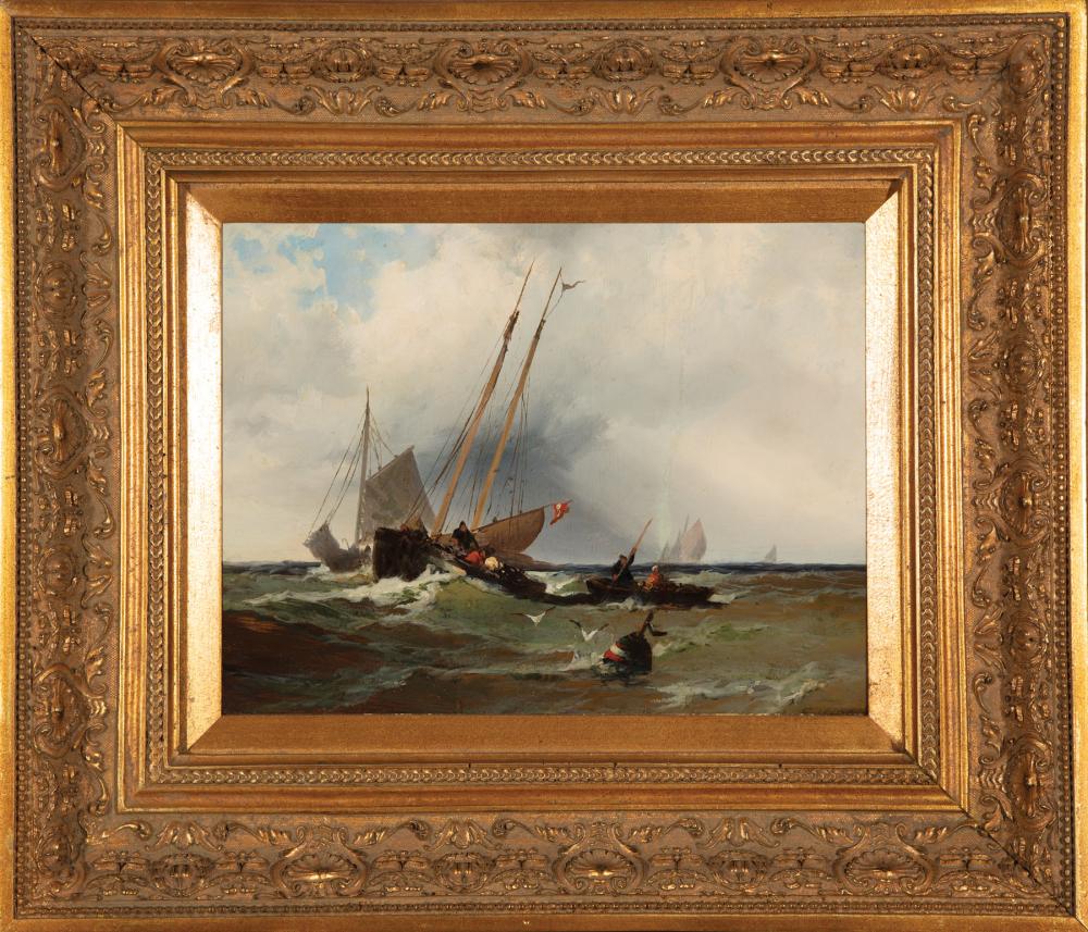 Appraisal: Franklin Briscoe American - Sailboats on a Choppy Sea oil