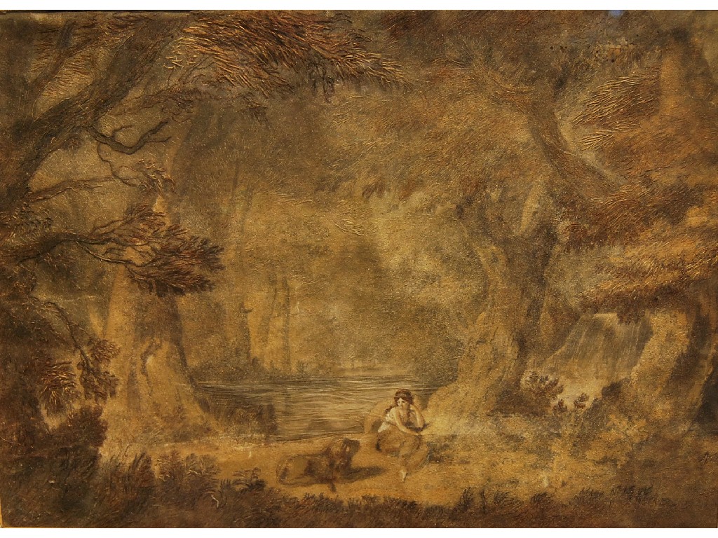 Appraisal: A silkwork picture of a woodland scene