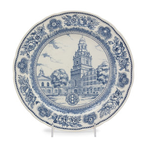 Appraisal: A Wedgwood Dinner Plate of Pierson College Interest Yale University