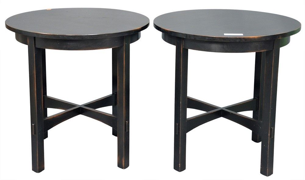 Appraisal: Pair of Stickley Arts and Crafts Style Side Tables having