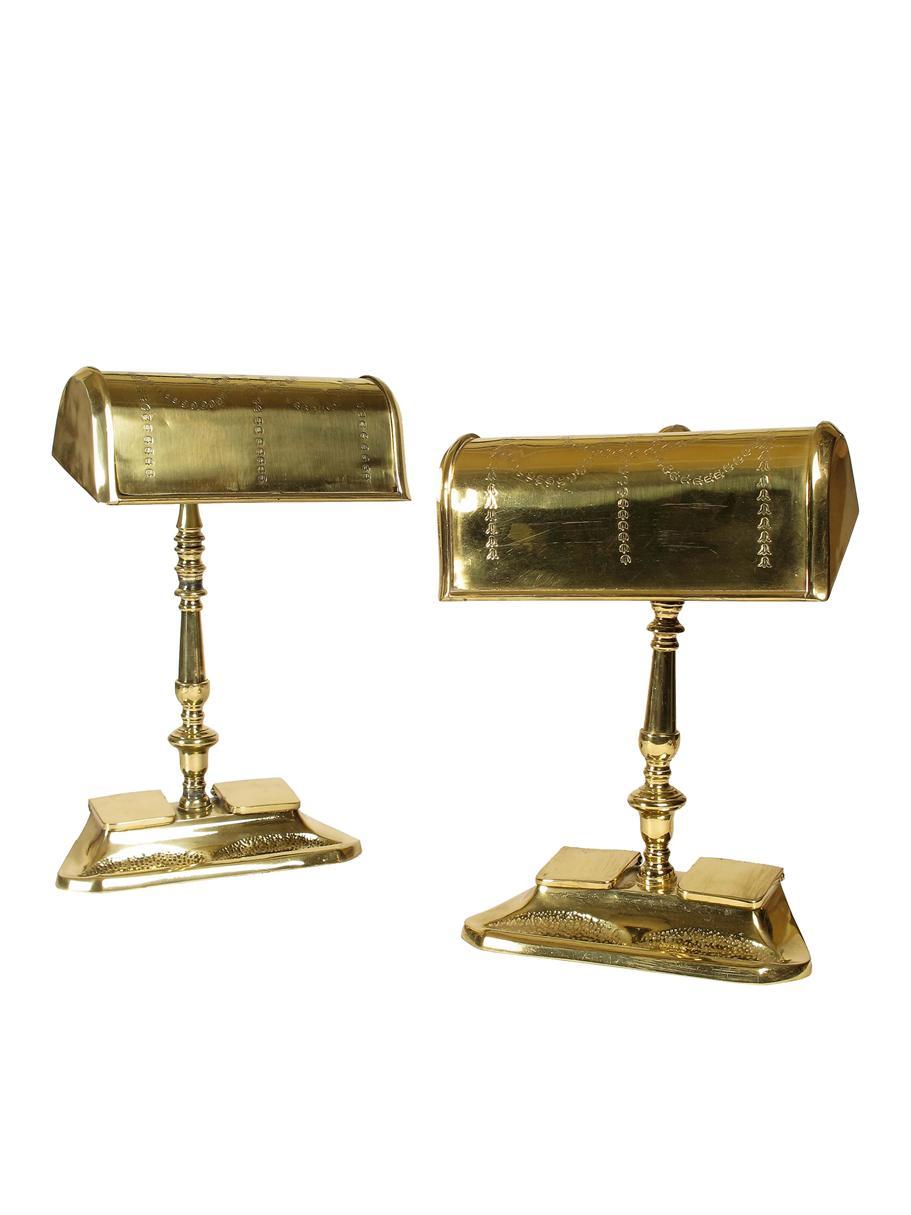 Appraisal: A pair of brass desk lamps