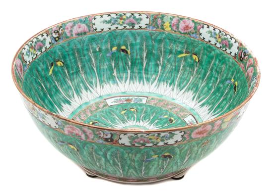 Appraisal: Sale Lot A Chinese Export Famille Verte Punch Bowl Height