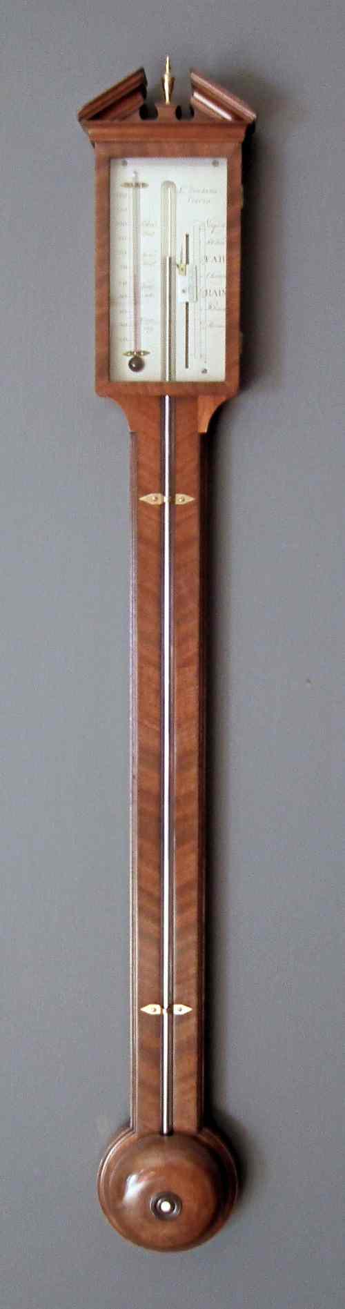 Appraisal: An early th Century mahogany stick barometer by L Fontana