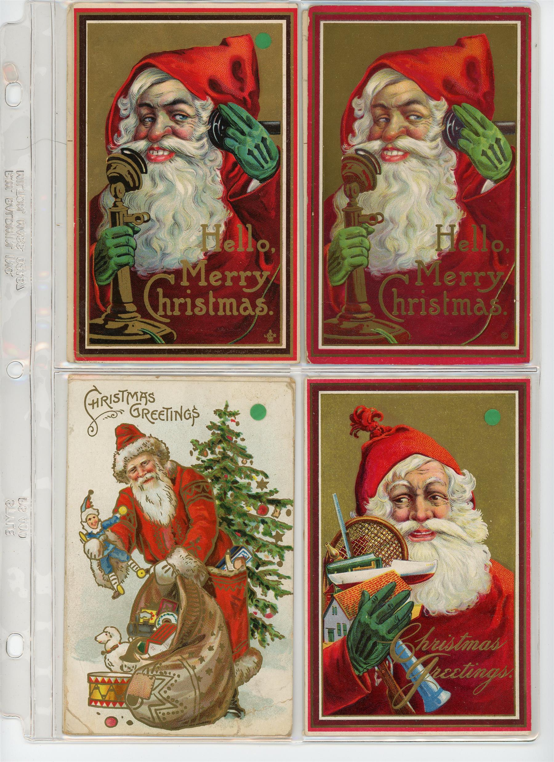 Appraisal: GROUP OF NINETEEN SANTA CLAUS-THEMED CHRISTMAS POSTCARDS Printed in Europe