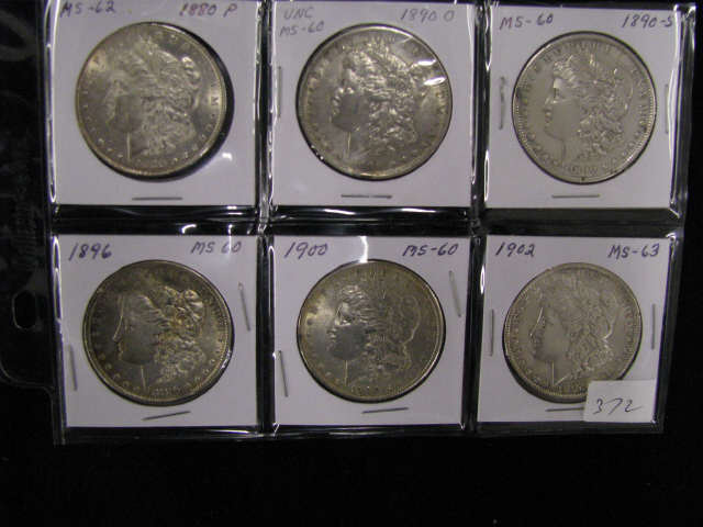 Appraisal: Uncirculated Morgan Silver Dollars -O -S