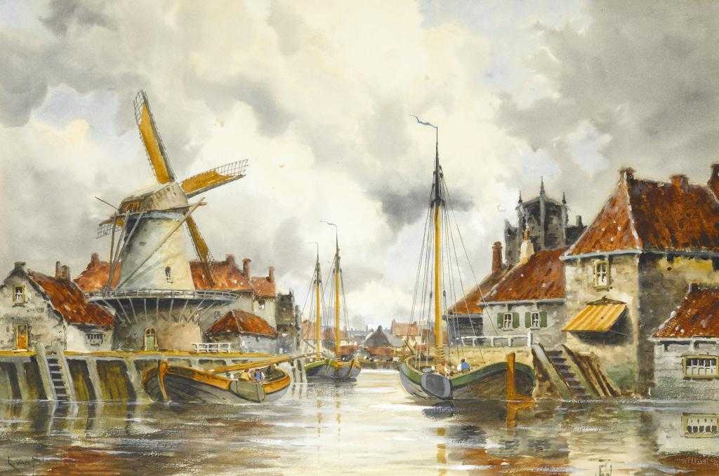 Appraisal: LOUIS VAN STAATEN - DORDRECHT signed watercolour heightened with white