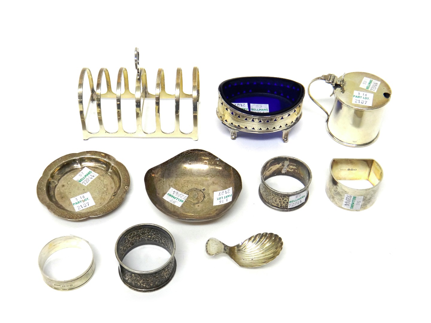 Appraisal: A collection of silver wares comprising a silver six division