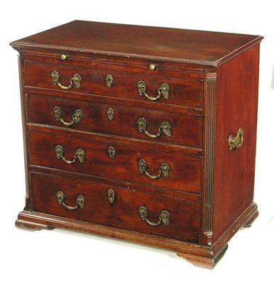 Appraisal: A mahogany chest the applied moulded edge top above a