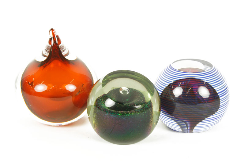 Appraisal: - Lot of Paperweights Three paperweights including one Swedish made