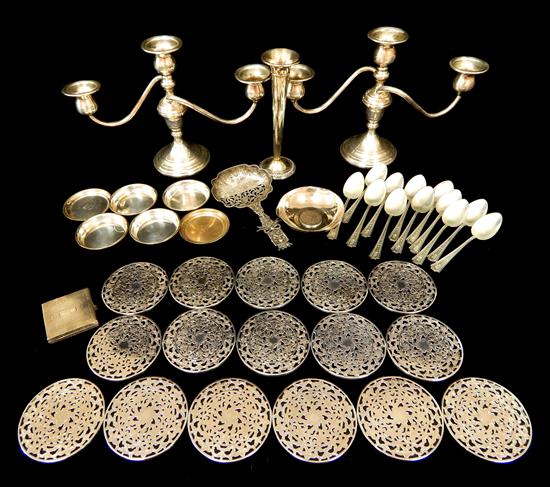 Appraisal: STERLING thirty-four pieces with one souvenir spoon thirty-five pieces total