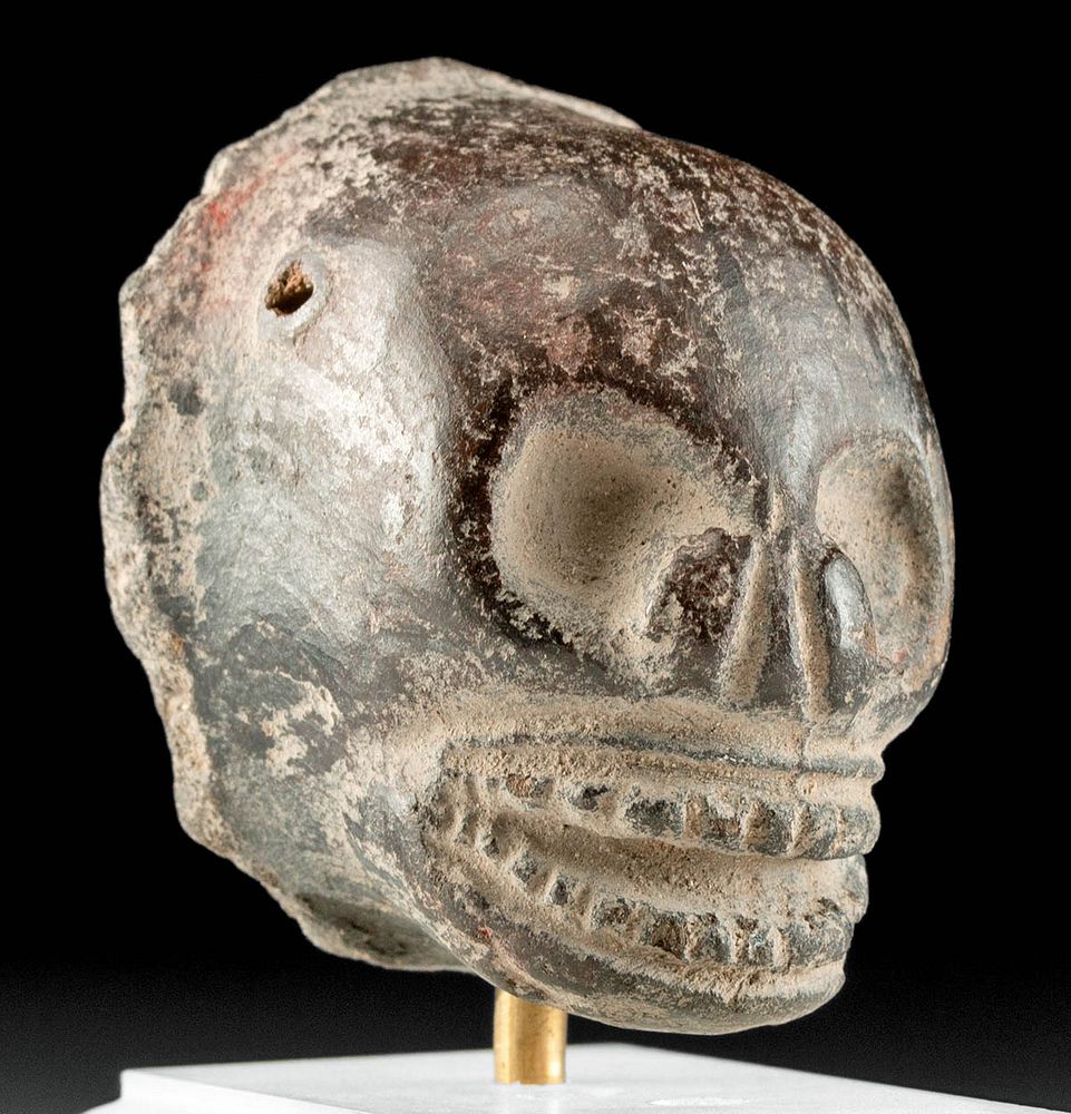 Appraisal: Maya Blackware Skull Pendant Pre-Columbian Southern Mexico to Guatemala Maya