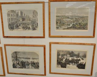 Appraisal: Set of six Harper's Weekly double page hand colored lithographs