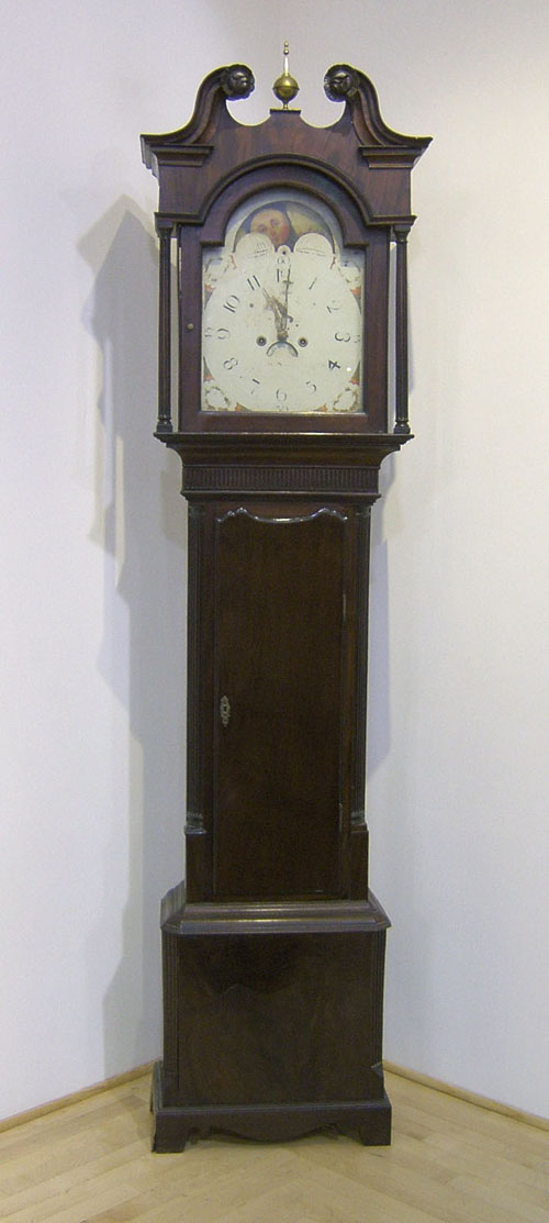 Appraisal: George III mahogany tall case clock late th c the