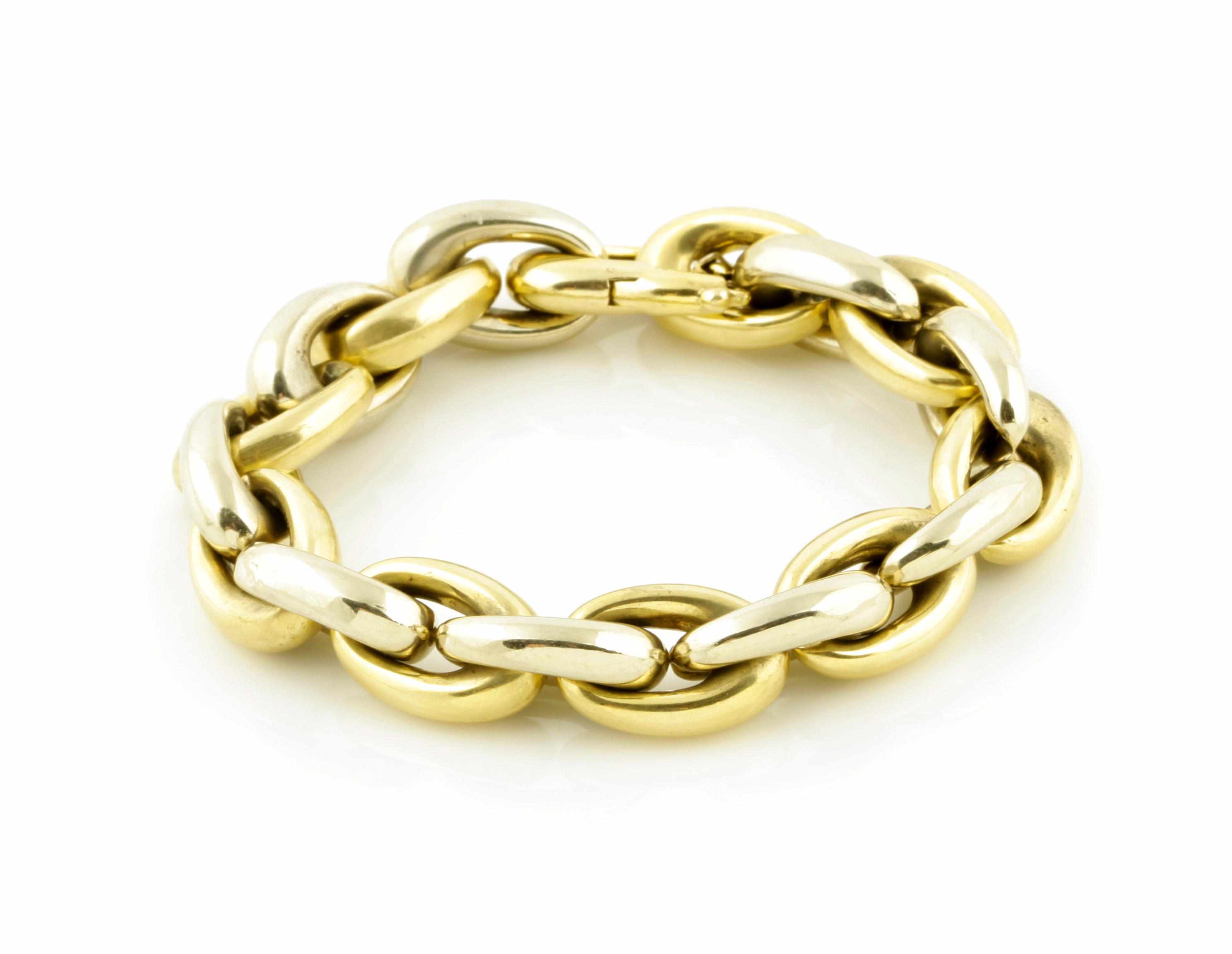 Appraisal: A k bicolor gold bracelet g