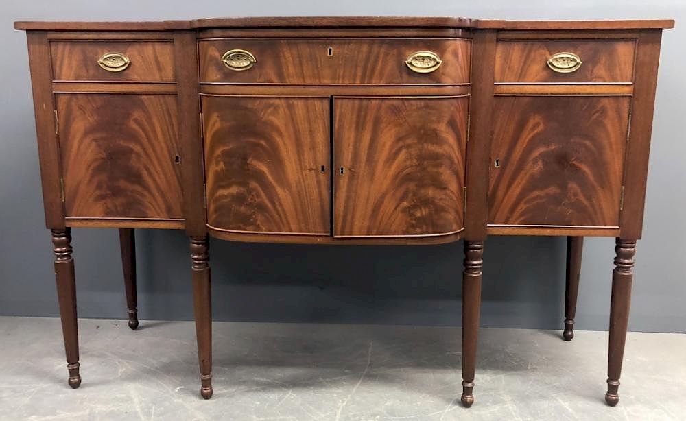 Appraisal: Sheraton Style Mahogany Sideboard Sheraton style mahogany sideboard h x