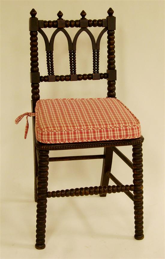 Appraisal: Set of six th C side chairs with Gothic arched