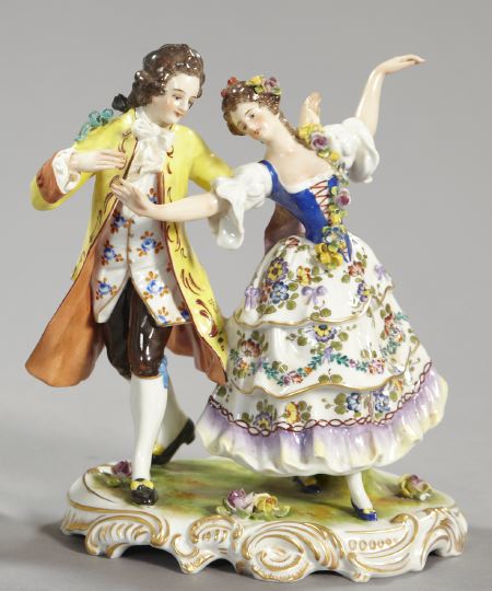 Appraisal: Dresden Porcelain Group first quarter th century depicting an elaborately