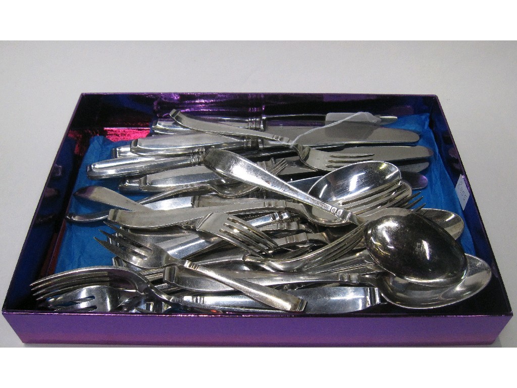 Appraisal: Part German silver cutlery set pieces - oz