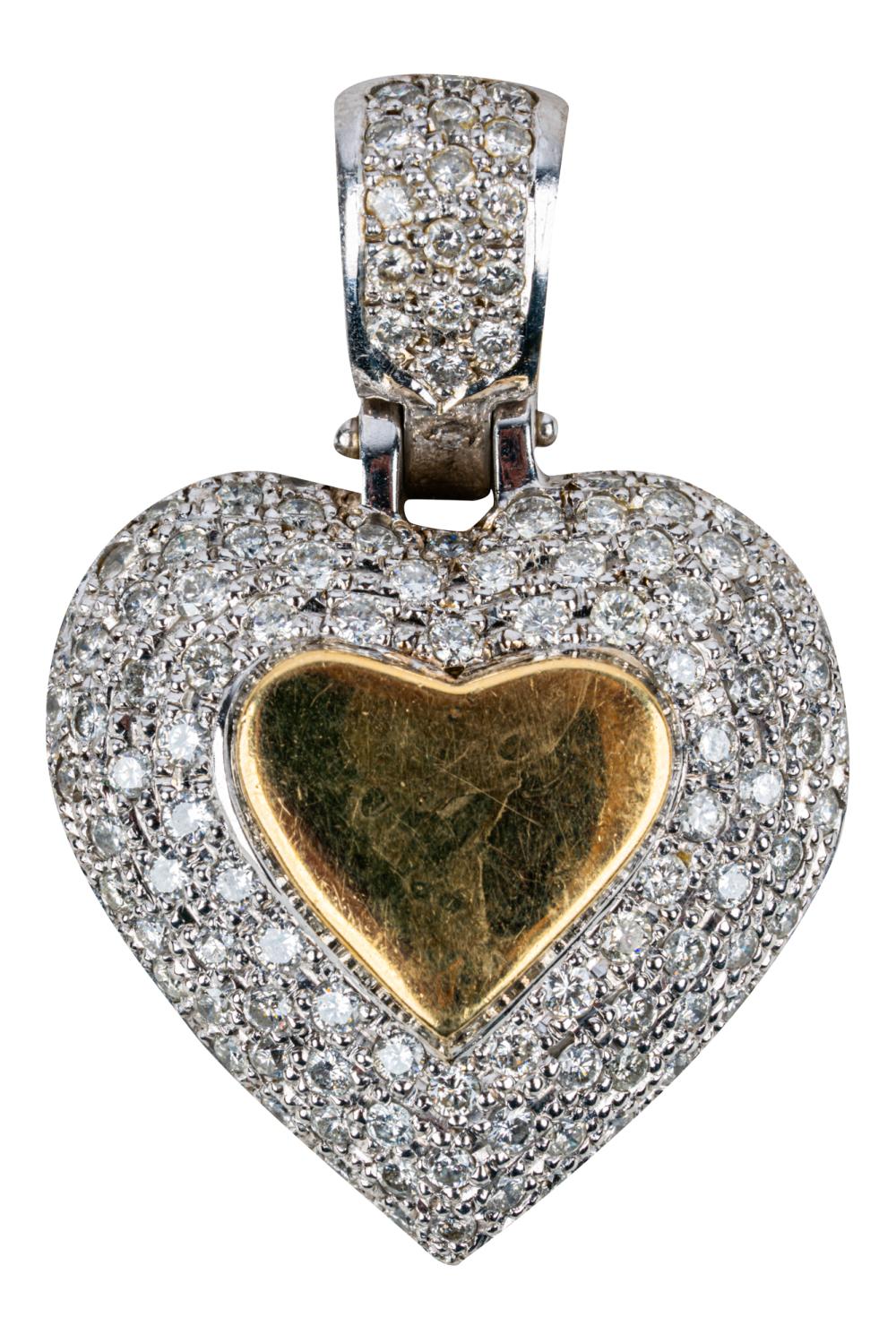 Appraisal: KARAT GOLD DIAMOND HEART PENDANTcontaining full cut diamonds K SI