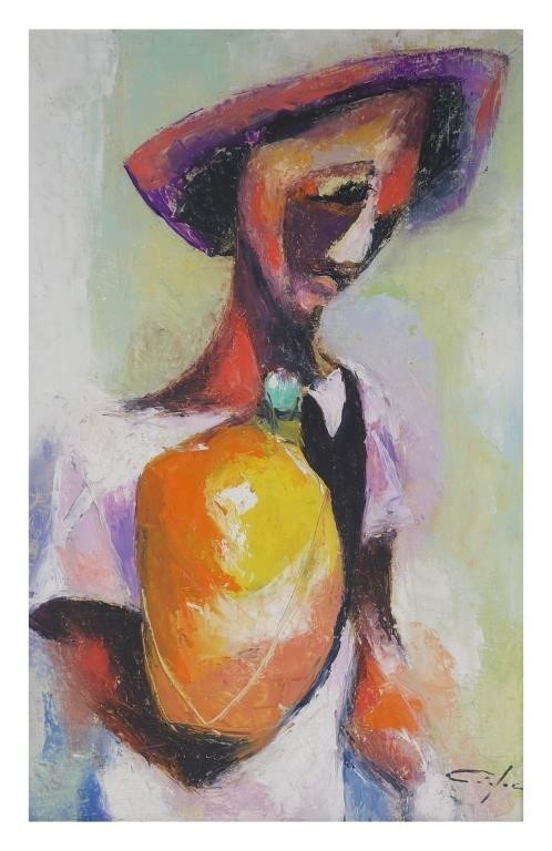 Appraisal: Dieudonne Cedor Haitian - oil painting on canvas signed at