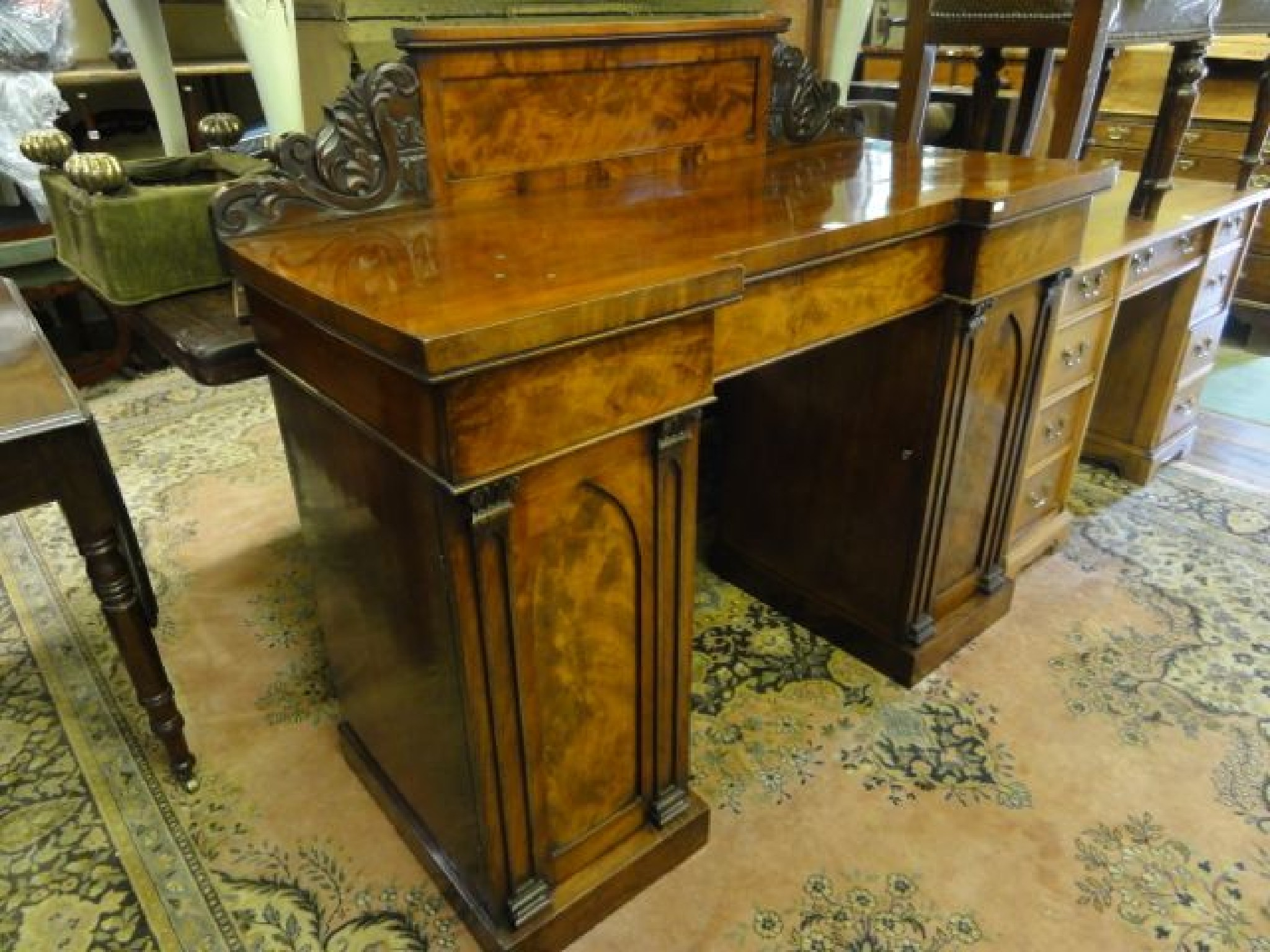 Appraisal: A good quality small William IV mahogany pedestal sideboard with