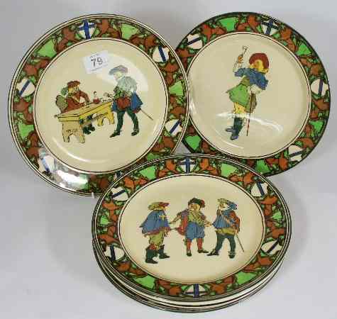 Appraisal: Royal Doulton Musketeer Seriesware Rack Plates with various Scenes D